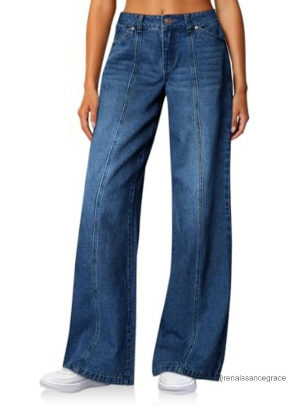 High Waisted Wide Leg Stretchy Baggy Denim Jeans